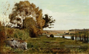 ブルック川の流れ Painting - 秋の朝の風景 ポール・カミーユ・ギグー 風景 川